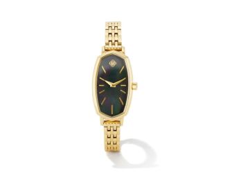 Elle Gold Tone Watch in Black Mother-of-Pearl