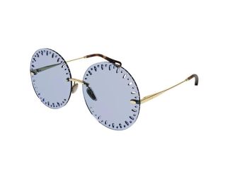 Womens Round Sunglasses-Gold