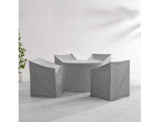 5Pc Round Outdoor Dining Furniture Cover Set
