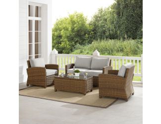 Bradenton 4Pc Outdoor Wicker Conversation Set