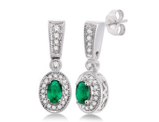 Diamond & Emerald Earrings
