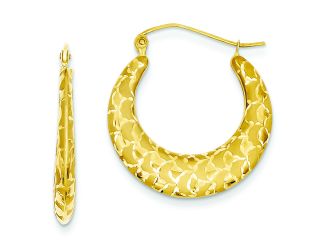 14k Laser Cut Patterned Hoop Earrings