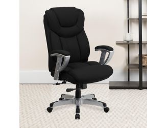 Big & Tall 400 lb. Rated High Back Black Fabric Executive Ergonomic Office Chair