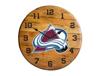 Colorado Avalanche Oak Barrel Clock