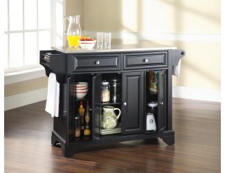 LaFayette Stainless Steel Top Kitchen Island (Black)