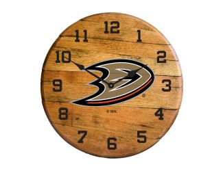 Anaheim Ducks Oak Barrel Clock