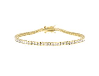 Petite Gold Tone Cubic Zirconia Tennis Bracelet