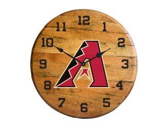 Arizona Diamondbacks Oak Barrel Clock