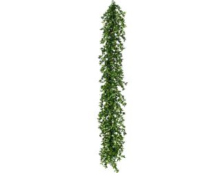 9-Ft. Boxwood Decorative Garland with Warm White LED Lights