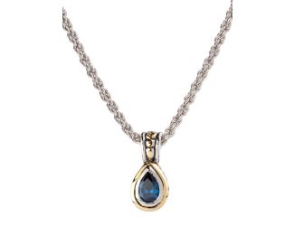 Beijos 9X6mm Pear Shape Bezel Set Pendant, Sapphire CZ. Length: 18"Pendant: 3/4"L x 3/8"W x 1/4"Thi