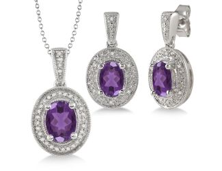 Amethyst & Diamond Set