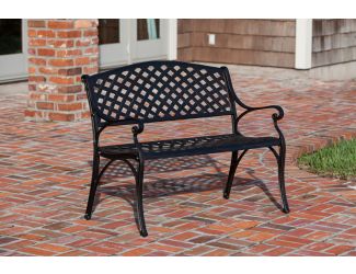 Antique Bronze Cast Aluminum Patio Bench