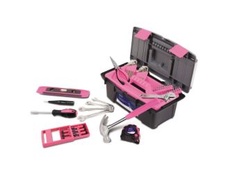 53 Piece Household Tool Kit with Tool Box - Pink