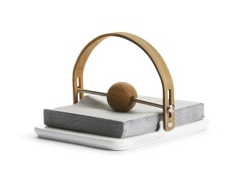 Nature Napkin Holder, Wood & Stoneware