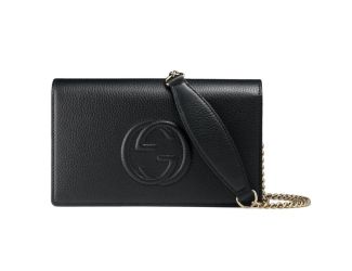 Gucci Soho Wallet on Chain Black Leather Cross Body Clutch Bag
