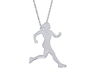 PARIKHS Rhodium Plated Runner Necklace in 925 Sterling Silver