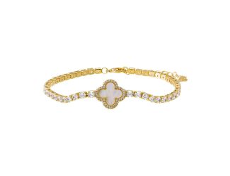 Four Leaf Stone Clover Tennis Bracelet