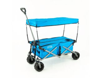 All-Terrain Deluxe Folding Wagon w/ Canopy & Cooler Rack Sky Blue