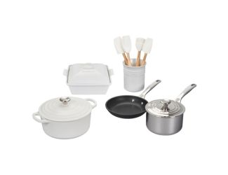 12pc Mixed Material Kitchen & Cookware Set White