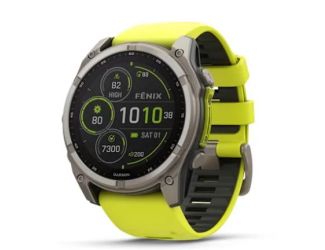 fenix 8  51 mm, Solar - Sapphire, Titanium with Amp Yellow/Graphite Silicone Band
