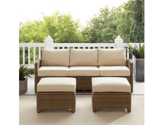 Bradenton 3Pc Wicker Outdoor Sofa Patio Furniture Set