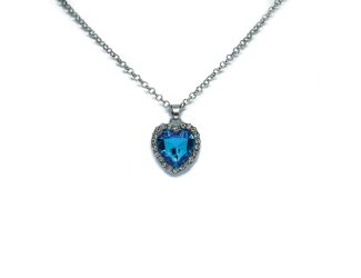 Blue For You Heart Pendant Necklace