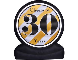 8-Ft. Tall Cheers to 30 Years Birthday or Anniversary Milestone, Outdoor Blow-Up Inflatable with Lig