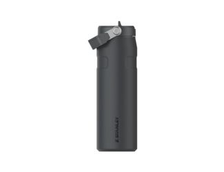 The IceFlow Bottle with Flip Straw Lid 24oz - Black