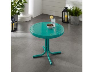 Retro Metal Side Table In Tourquoise