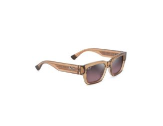 Kenui Polarized Sunglasses Shiny Light Tan Frame Maui Rose Lens