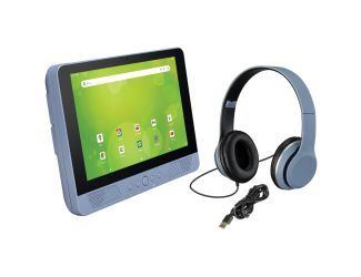 10" Android Tablet w/ Built-In DVD Player with Headphones - Grey Blue
