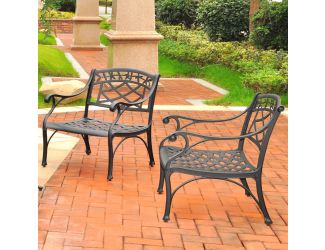 2 Pc Cast Aluminum Outdoor Seating Set - 2 Club Chairs