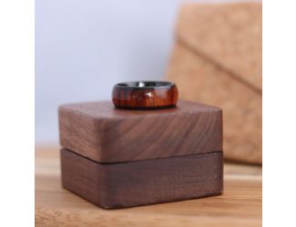 Meliaceae - Tungsten & Mahogany Ring Size 11