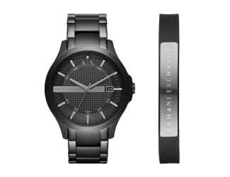 Mens Hampton Black Watch & Bracelet Gift Set