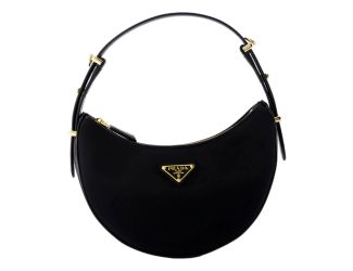 Prada Arqué Re-Nylon and Brushed Leather Black Shoulder Bag