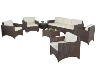 Studio Shine 3-Seater Sofa w/4 Armchairs & 2 Coffee Tables Set
