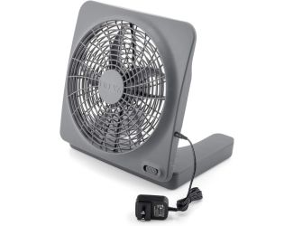 10-Inch Portable Desktop Air Circulation Battery Fan, 2 Speed, Compact Folding & Tilt Design,