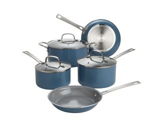 8pc Clean Ceramic Induction Cookware Set Dusty Blue