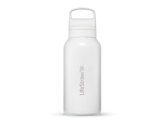 LifeStraw Go 1L Stainless Steel Filtered Water Bottle Polar White