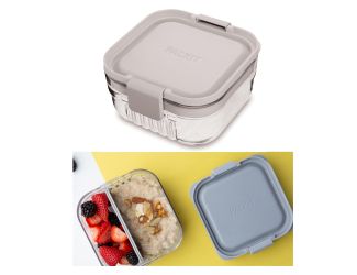 PackIt Mod Snack Bento Container in Steel Gray