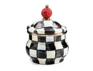 Sterling Check Lidded Sugar Bowl