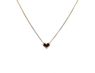 14Kt. Gold Puff Heart Solitasire Necklace