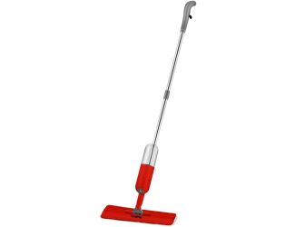 Spray Mop with 360-Degree Swivel Mop Head, Removable Water Tank, 1 Microfiber Mop Pad in Red