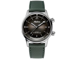 Alpina Mens Automatic Seastrong Rubber Strap Watch, Green dial