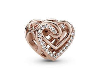 Sparkling Entwined Hearts Charm
