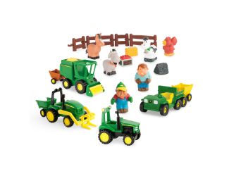 John Deere 1st Farming Fun  Fun on the Farm Play Set with vehicles, animals, wagons and fence