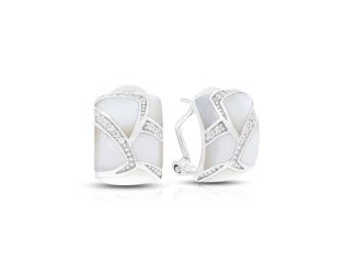 Belle Etoile Round Cubic Zirconia  studded White Sirena Earrings - 925 Sterling Silver.