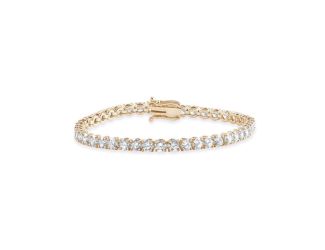 Bright White Privilege Round Lab Grown Diamond Tennis Bracelet in 14K Yellow Gold 5.50ct,EF,VS1 VS2