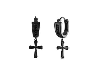 Icon Sterling Silver with Black Diamond Earrings