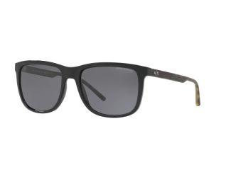 Men's Square Sunglasses - Shiny Black/Grey Polarized